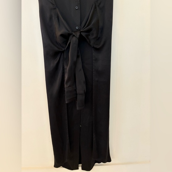 R13 silk satin black shirtdress - Picture 7 of 8